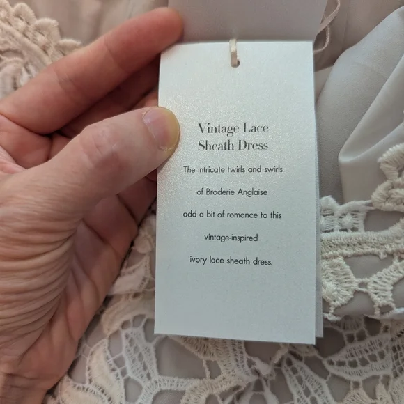 NWT Ann Taylor Sleeveless Lace Overlay Dress Cream Beige Lined Size 00P - Picture 9 of 14